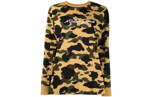 A BATHING APE Sweatshirts Women's Yellow Crew Neck Moderate Regular