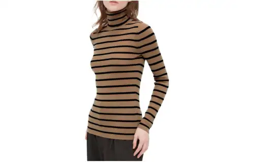 UNIQLO Knitwear Women's Dark Beige Turtleneck Moderate Base Layer