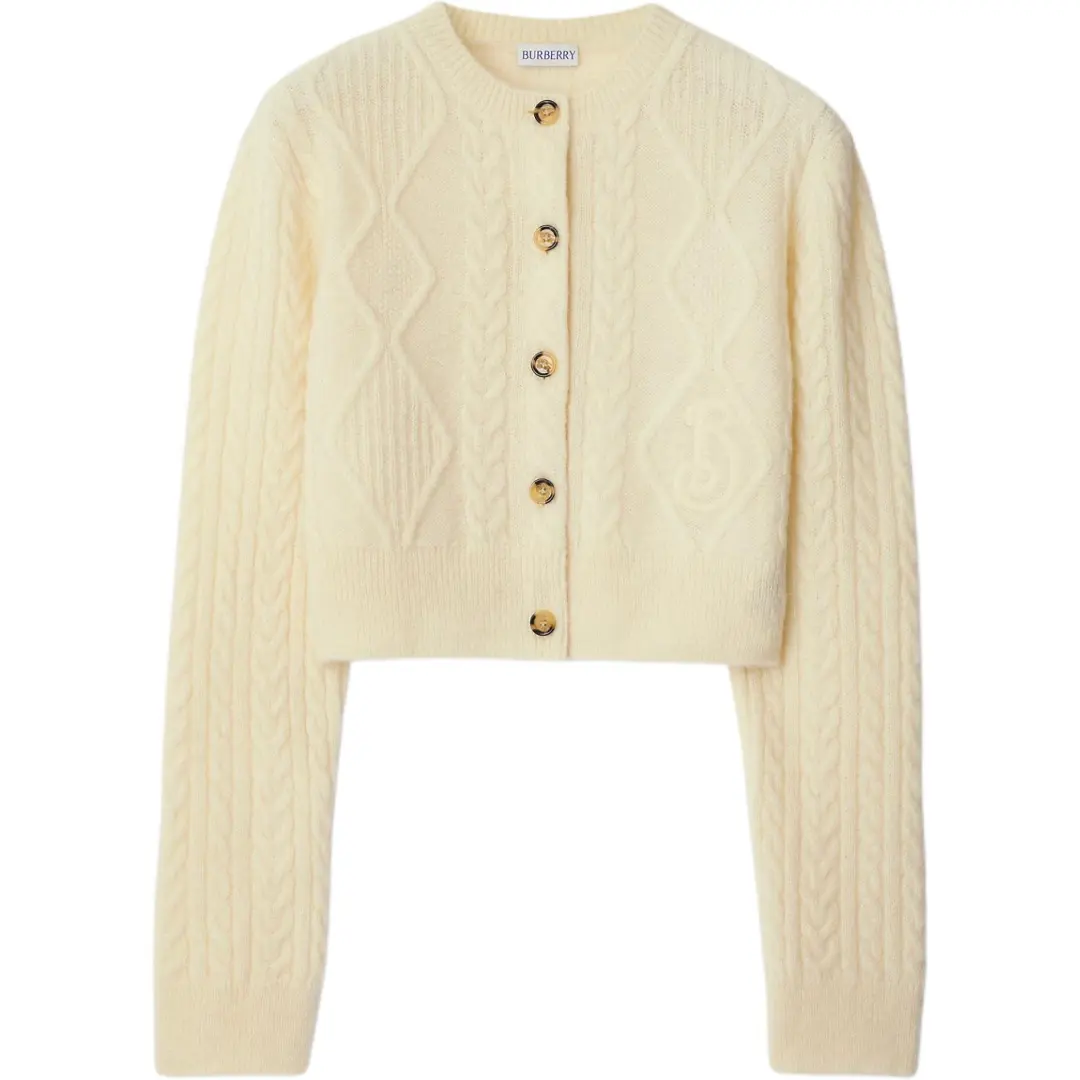 Burberry cropped Aran-knit cardigan