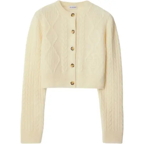 Burberry cropped Aran-knit cardigan