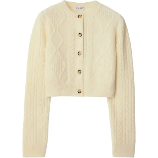 Burberry cropped Aran-knit cardigan