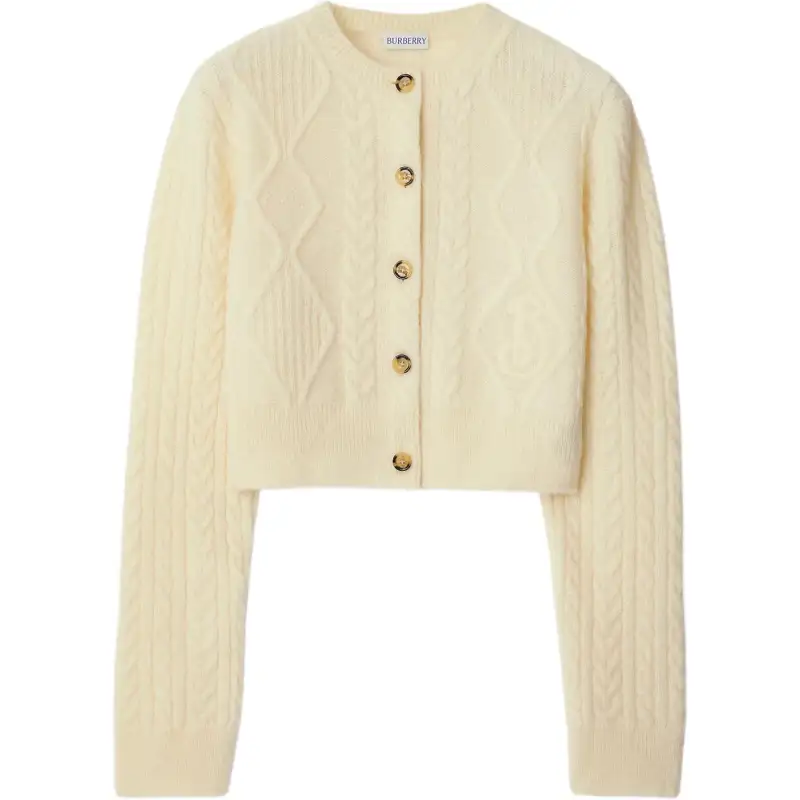 Burberry cropped Aran-knit cardigan