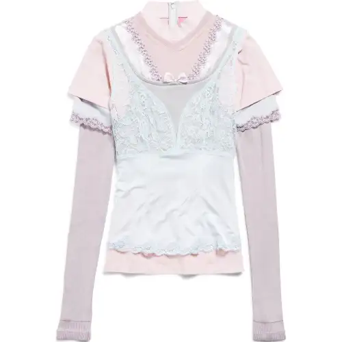 Balenciaga Layered Multicolo Long Sleeved Top