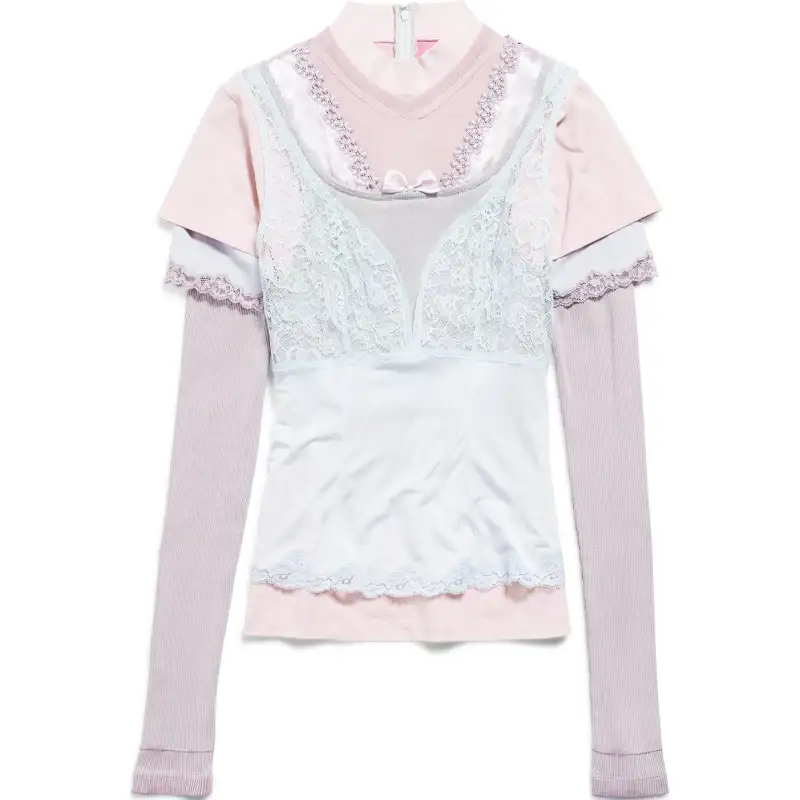 Balenciaga Layered Multicolo Long Sleeved Top