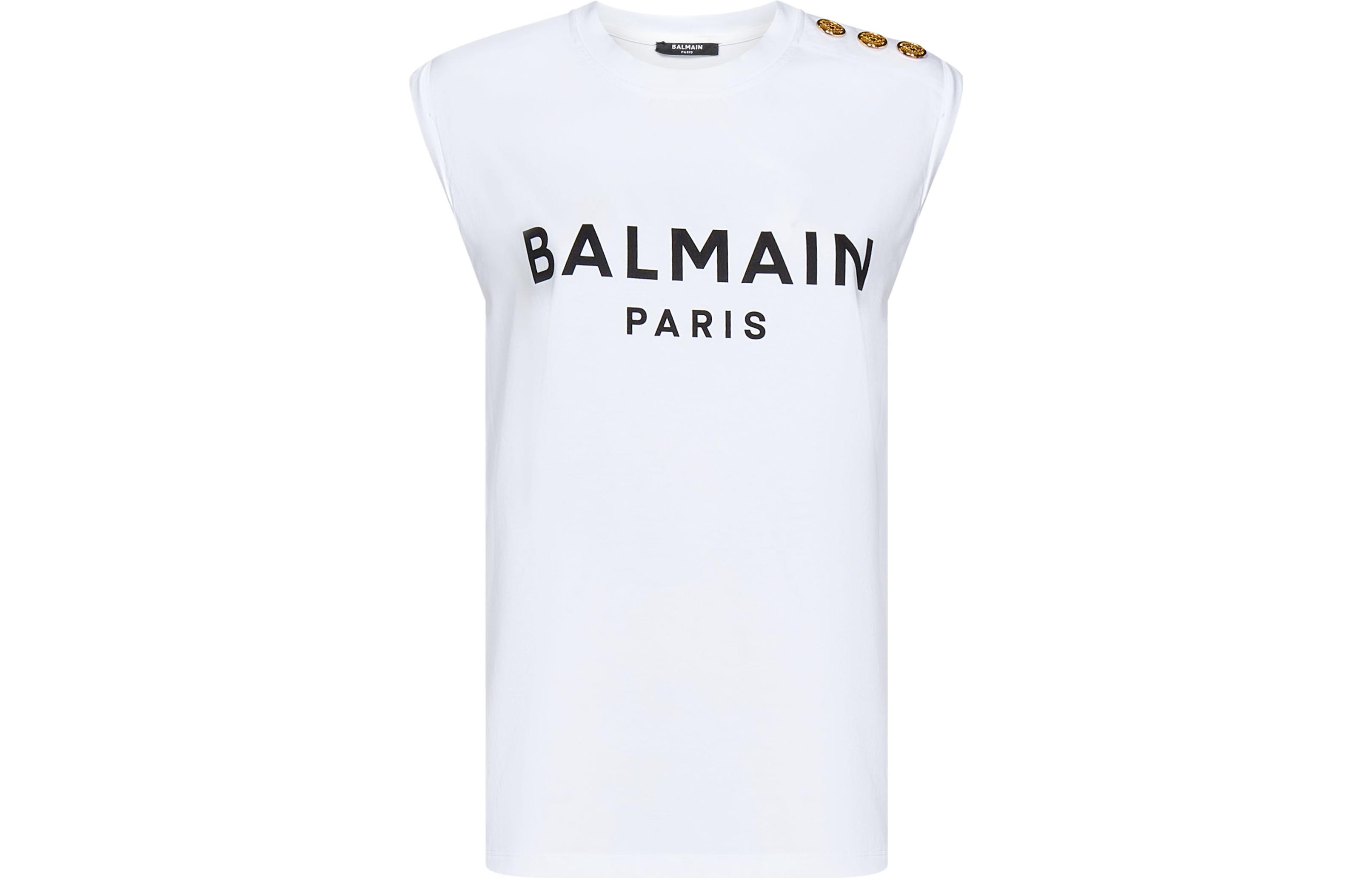 Женская футболка BALMAIN 23ABF1ED001BB02GAB (белая)