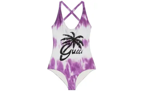 GUCCI Tie-dye Lycra Bodysuit Purple