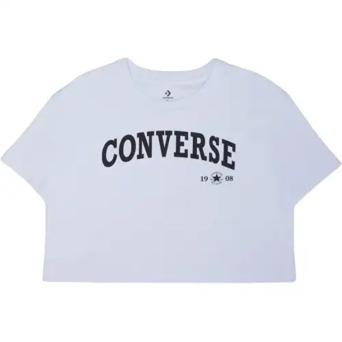Converse Drop Shoulder Sleeve T Shirt Women's White