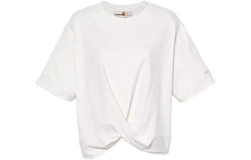 Timberland T Shirts Women's White Crew Neck Moderate Straight Fit