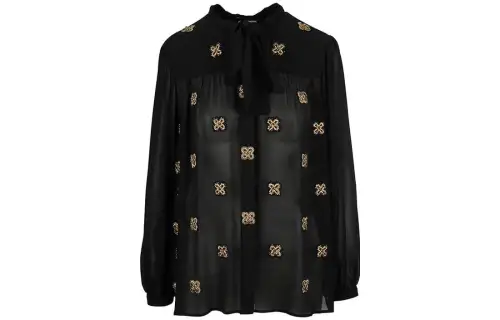SAINT LAURENT Shirts Women's Black Crew Neck Moderate