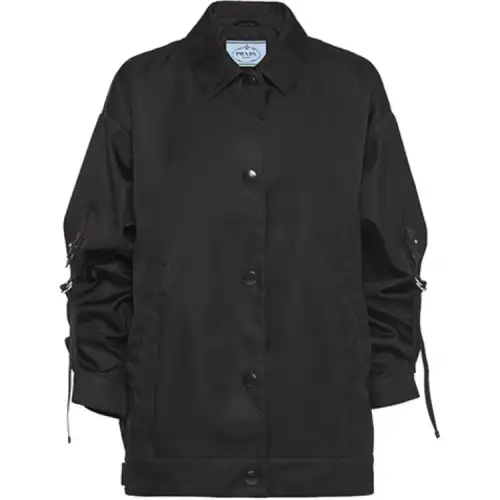 PRADA Jackets Women's Black Lapel Moderate Other