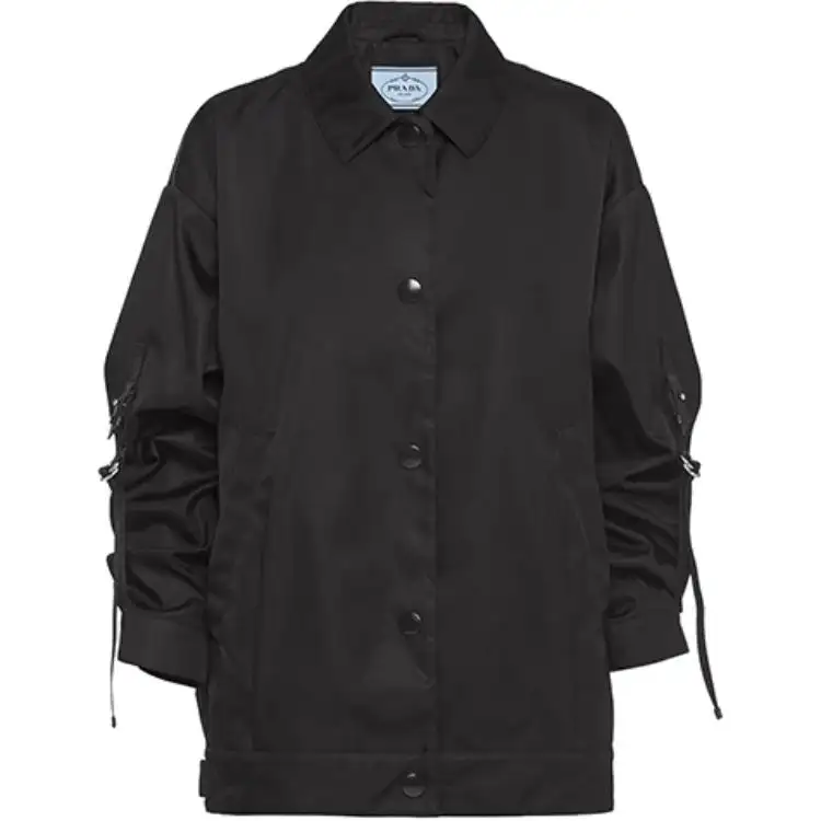 PRADA Jackets Women's Black Lapel Moderate Other