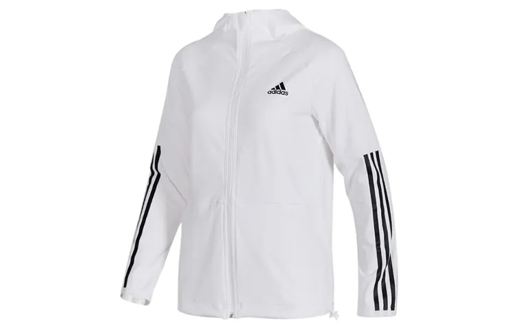 Adidas Jackets Women's White Hooded Moderate