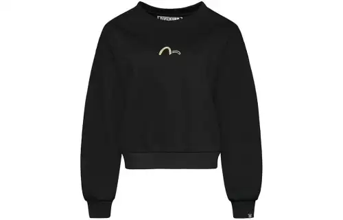 EVISU Sweatshirts Women's Black Crew Neck Moderate Regular