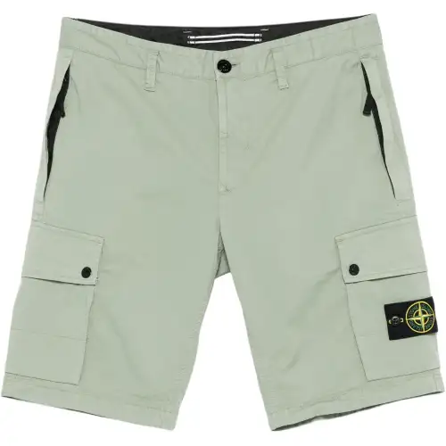 Stone Island Logo Patch Cargo Shorts