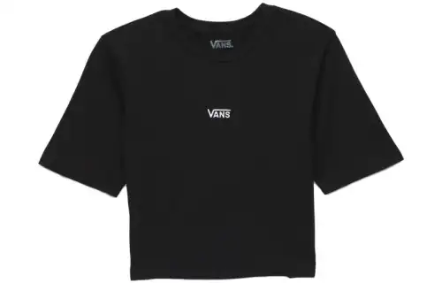 Vans T Shirts Women's Black Crew Neck Moderate Straight Fit