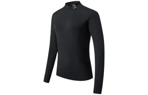 ANTA Variety Training Collection T Shirts Women's Black Half Turtleneck Moderate Straight Fit