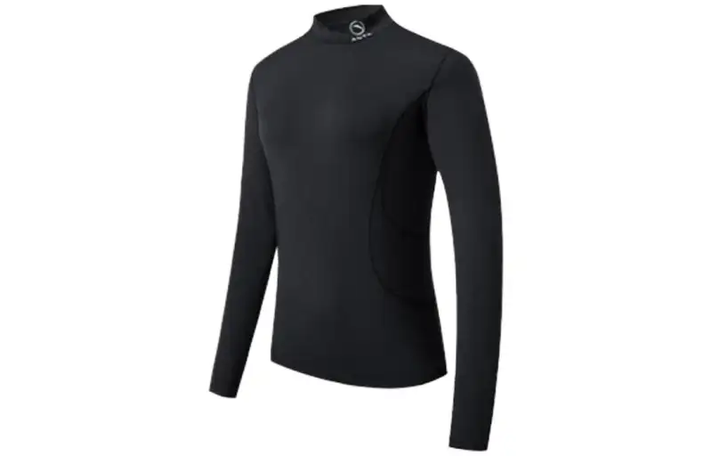 ANTA Variety Training Collection T Shirts Women's Black Half Turtleneck Moderate Straight Fit