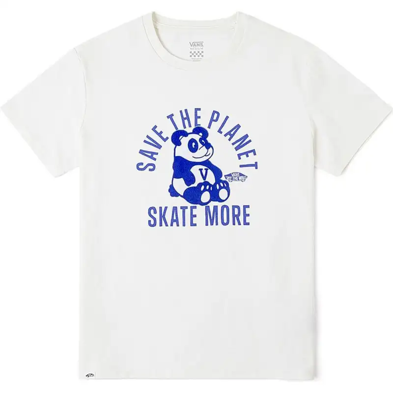 Vans T Shirts Women's Ecru Crew Neck Moderate Straight Fit