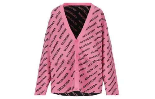 Balenciaga Logo Intarsia-Knit Cardigan