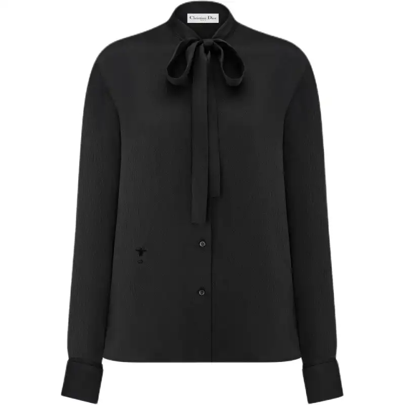 DIOR Ascot Blouse Shirt Women's Black