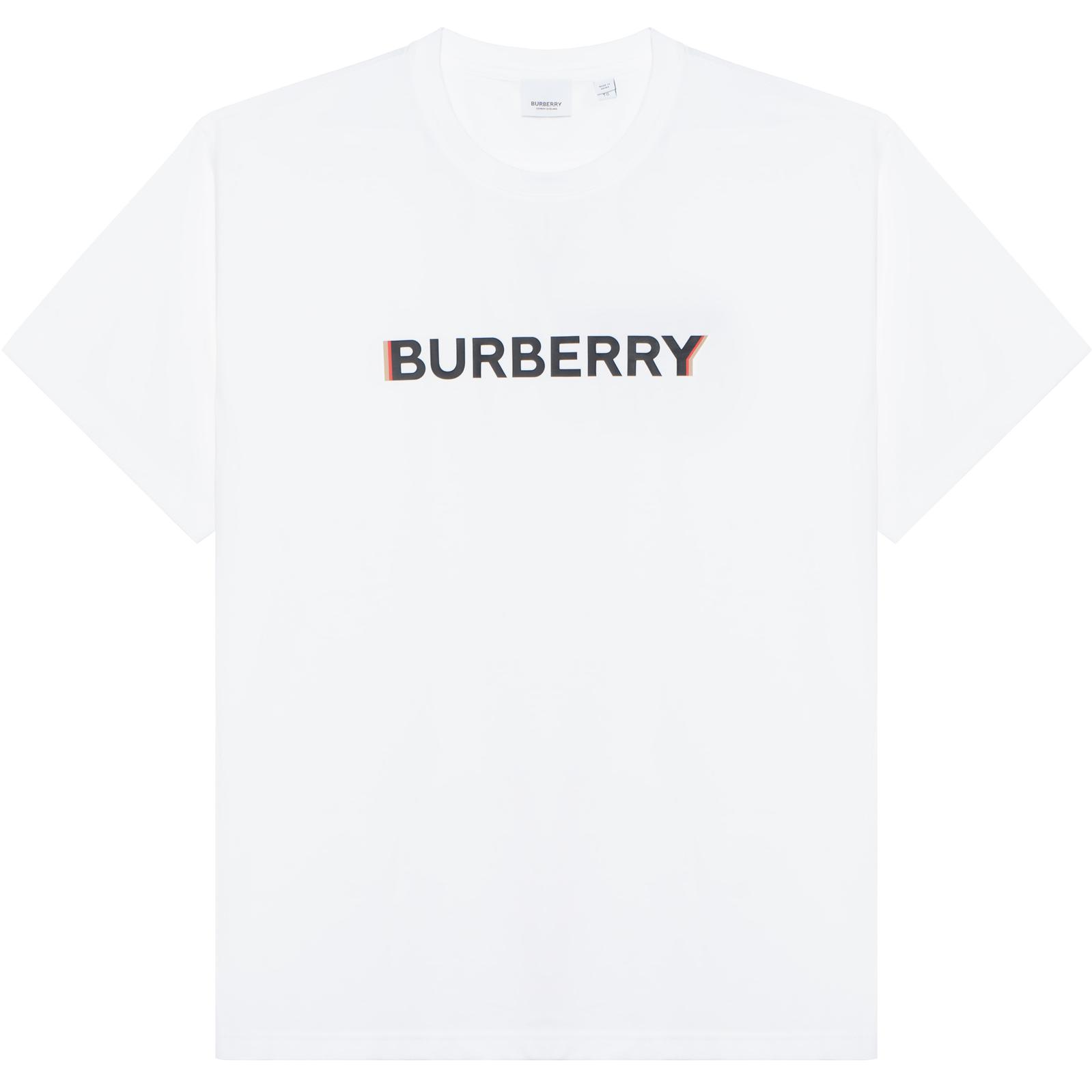Burberry Burberry SS23 letter logo printed cotton loose short-sleeved T-shirt women's white