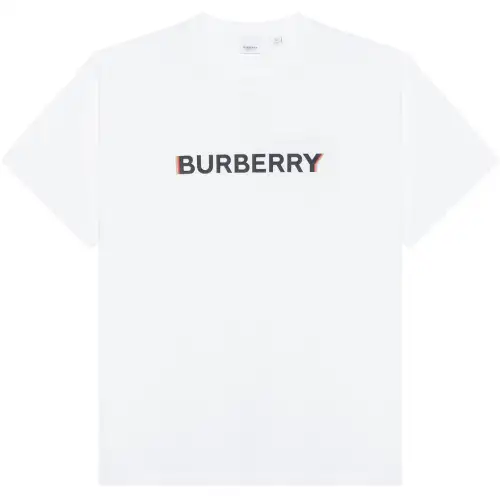 Burberry Logo Print Cotton Oversized T-shirt Women's White