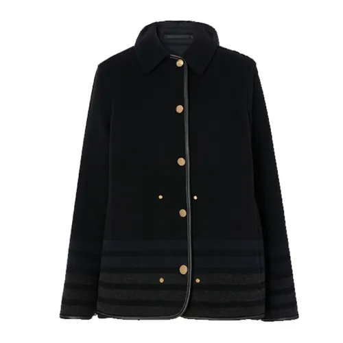 Burberry Jackets Women's Black Lapel Moderate Other