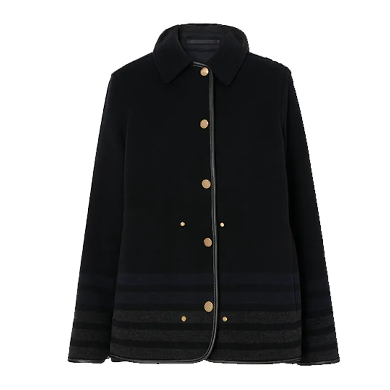 Burberry Jackets Women's Black Lapel Moderate Other