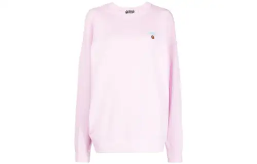 A BATHING APE Sweatshirts Women's Pink Crew Neck Moderate Regular