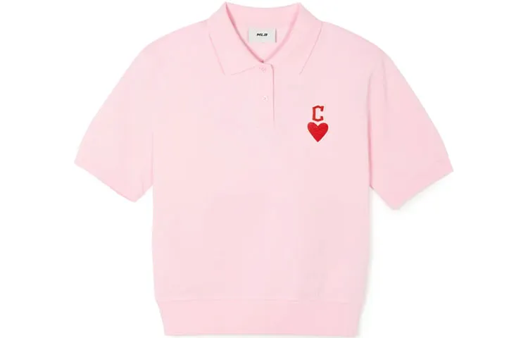 MLB Polo Shirts Women's Pink Moderate Straight Fit