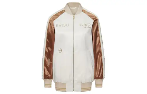 EVISU Jackets Women's White Baseball Collar Moderate Other