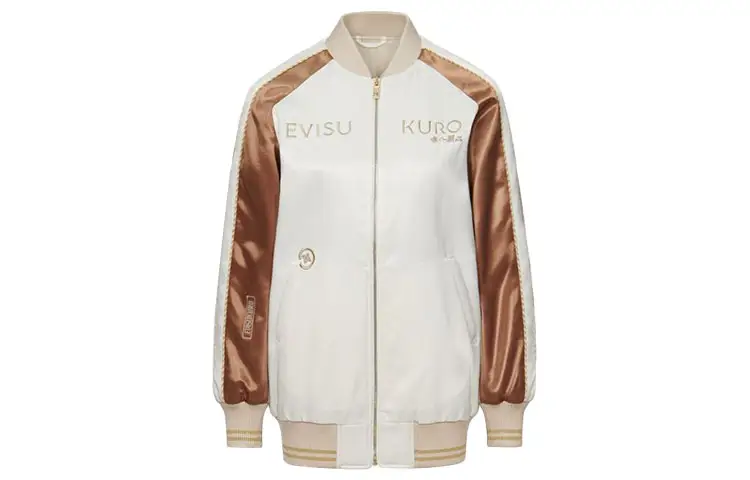 EVISU Jackets Women's White Baseball Collar Moderate Other