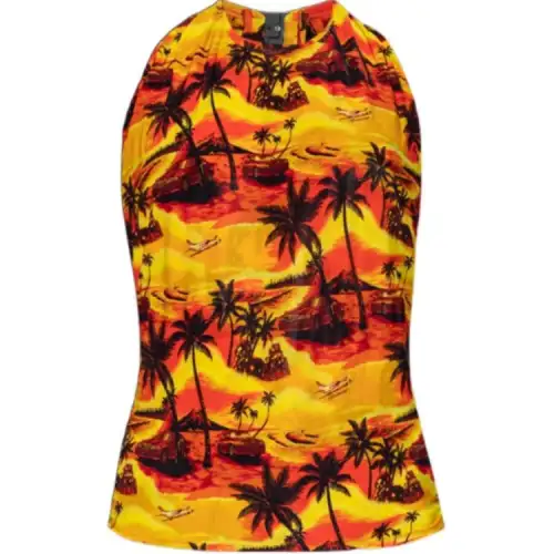 Balenciaga Graphic Print Backless Top