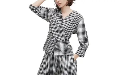 UNIQLO X Ines De La Fressange Shirts Women's Black V Neck Moderate Other