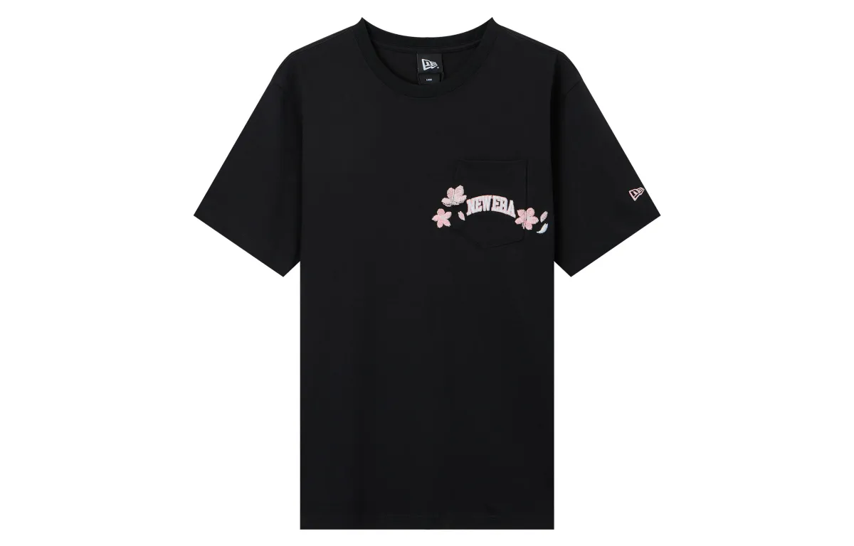 New Era T-Shirts Unisex Black Crew Neck Moderate Straight Fit