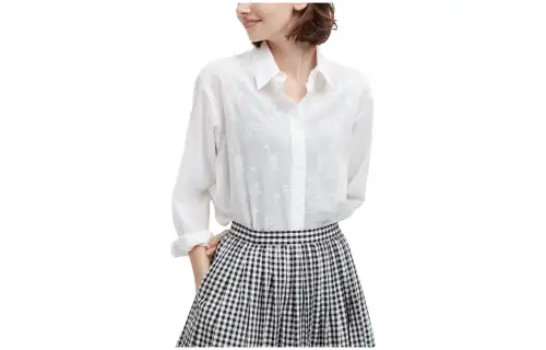 UNIQLO Shirts Women's White Pointed Collar Moderate Other