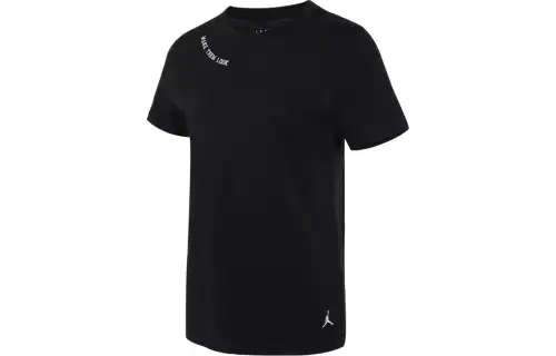 Jordan T Shirts Women's Black Crew Neck Moderate Straight Fit