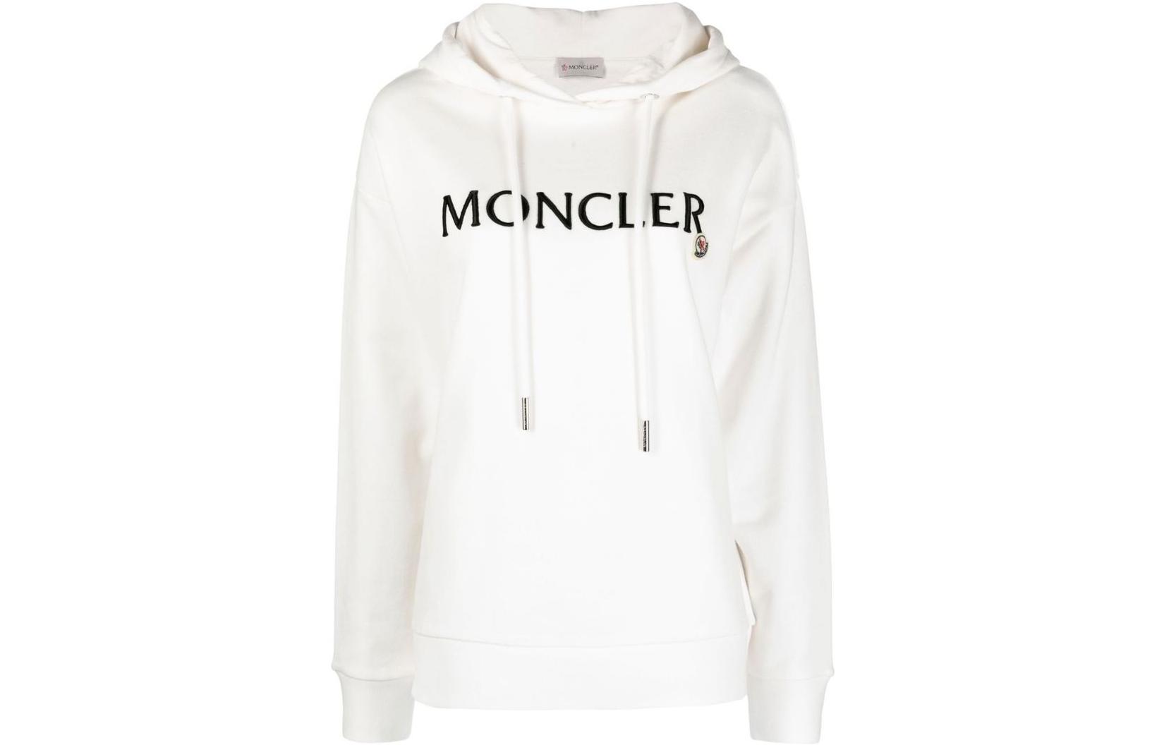 Женское худи Moncler С логотипом (белое)