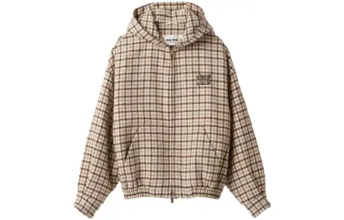 MIU MIU Brown jacket, with your logo imprint, print, with embroidery