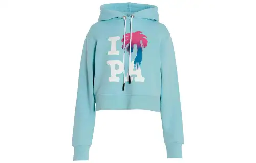 PALM ANGELS Slogan Printed Drawstring Hoodie