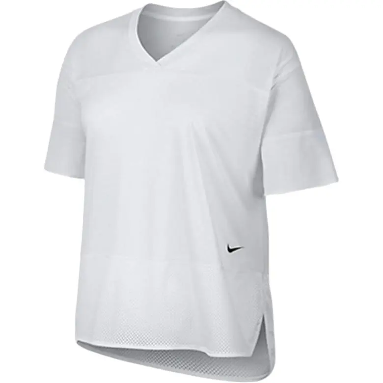 Nike T-Shirts Women's White V-neck Moderate Straight Fit