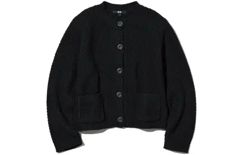 UNIQLO Knitwear Women's Black Crew Neck Moderate Cardigan