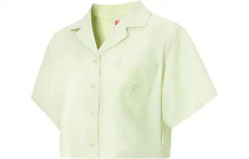 Li Ning Shirts Women's Green Square Collar Moderate Shirt