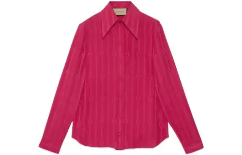 GUCCI Shirts Women's Rose Red Lapel Moderate Other