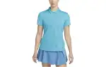 Nike Polo Shirts Women's Sea Blue Polo Collar Moderate Straight Fit