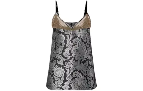 LOUIS VUITTON Beaded Paisley Printed Tank Top Camisole Women's Gray