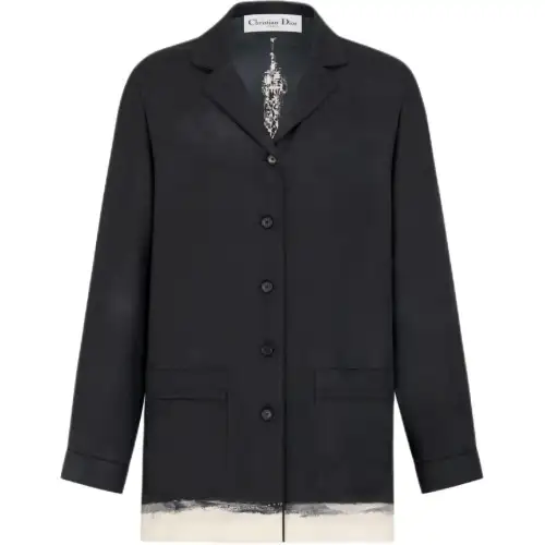 DIOR Shirts Women's Black Lapel Moderate Other