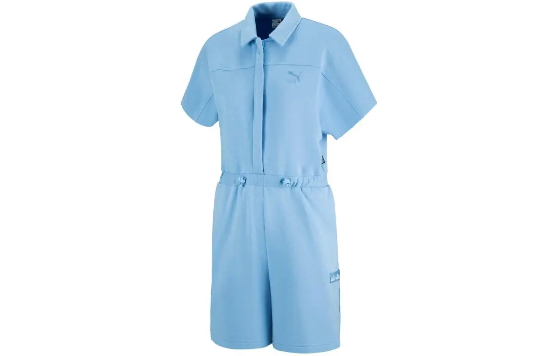 PUMA SS23 Chinese Culture Tribute Collection Bodysuits Women's Light Blue Square Collar