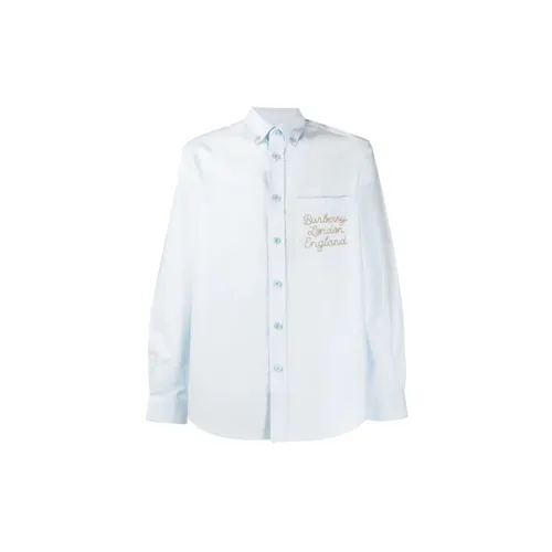 Burberry Shirts Men's Blue Pointed Collar Moderate Other