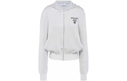PRADA Sweatshirts Women's Gray Hooded Moderate Regular